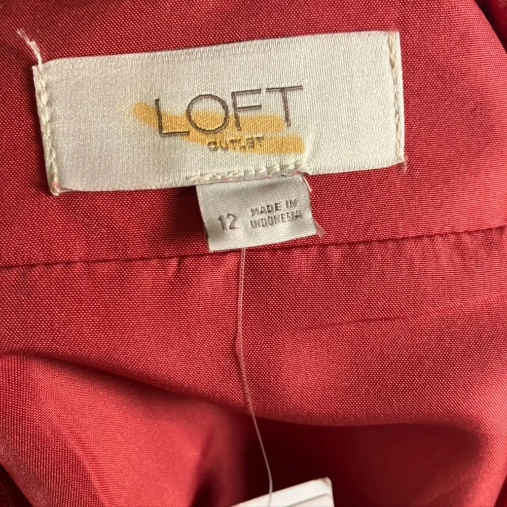 LOFT Outlet Coral Faux Suede‎ Mini Skirt Pockets Women's Size 12 New Fall